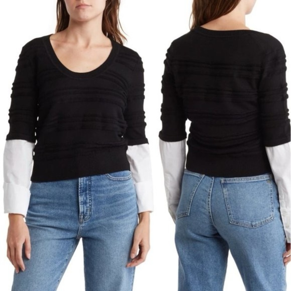 VERONICA BEARD Juni Wool Sweater in Black